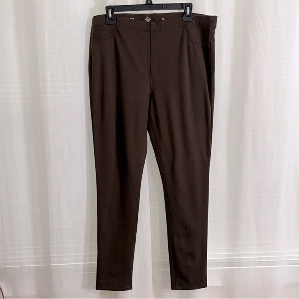 St’John’s Bay XL Brown Ponte Knit Pull-on Skinny Leg Slimming Legging